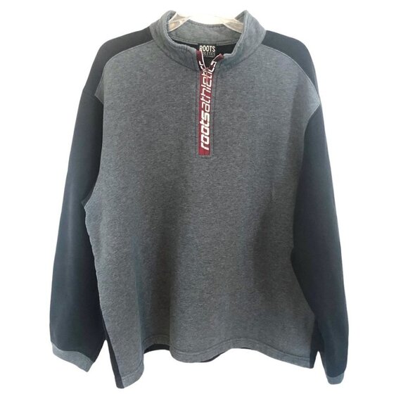 Roots Athletics Other - Roots Athletics 1/4 Zip Sweatshirt Mens XLg  Heathered Grey with Black Trim
